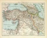 Westasien I. historische Landkarte Lithographie ca. 1892