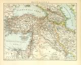 Westasien I. historische Landkarte Lithographie ca. 1897