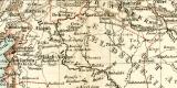 Westasien I. historische Landkarte Lithographie ca. 1897