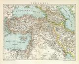 Westasien I. historische Landkarte Lithographie ca. 1898