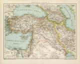 Westasien I. historische Landkarte Lithographie ca. 1899