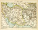 Westasien II. historische Landkarte Lithographie ca. 1896