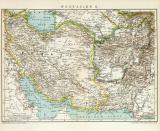 Westasien II. historische Landkarte Lithographie ca. 1898