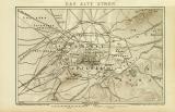 Das alte Athen historische Landkarte Lithographie ca. 1899