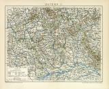 Bayern I. historische Landkarte Lithographie ca. 1896