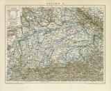 Bayern II. historische Landkarte Lithographie ca. 1892