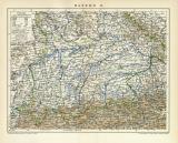 Bayern II. historische Landkarte Lithographie ca. 1898