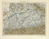 Bayern II. historische Landkarte Lithographie ca. 1899