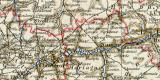 Belgien und Luxemburg historische Landkarte Lithographie ca. 1892