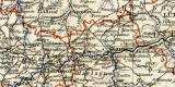 Belgien und Luxemburg historische Landkarte Lithographie ca. 1897