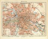 Berlin historischer Stadtplan Karte Lithographie ca. 1897