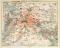 Berlin und Umgebung historischer Stadtplan Karte Lithographie ca. 1892
