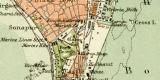 Bombay Stadtplan Lithographie 1898 Original der Zeit