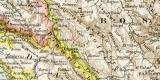 Bosnien Dalmatien Istrien Kroatien u. Slawonien historische Landkarte Lithographie ca. 1892