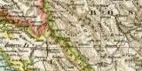 Bosnien Dalmatien Istrien Kroatien u. Slawonien historische Landkarte Lithographie ca. 1896