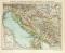 Bosnien Dalmatien Istrien Kroatien u. Slawonien historische Landkarte Lithographie ca. 1896