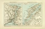 Bosporus Dardanellen historische Landkarte Lithographie ca. 1896