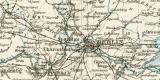 Brandenburg Sachsen Karte Lithographie 1892 Original der...