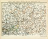 Provinz Brandenburg Provinz Sachsen Nördlicher Teil historische Landkarte Lithographie ca. 1898