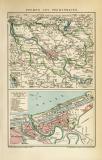 Bremen und Bremerhaven historischer Stadtplan Karte...