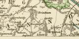 Bremen und Bremerhaven historischer Stadtplan Karte Lithographie ca. 1892