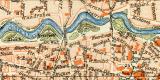 Bremen historischer Stadtplan Karte Lithographie ca. 1896
