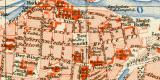 Breslau historischer Stadtplan Karte Lithographie ca. 1892