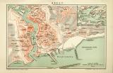 Brest historischer Stadtplan Karte Lithographie ca. 1892