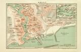 Brest historischer Stadtplan Karte Lithographie ca. 1896
