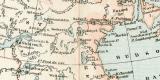 Britisch - Nordamerika und Alaska historische Landkarte Lithographie ca. 1896
