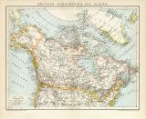Nordamerika Alaska Karte Lithographie 1896 Original der Zeit