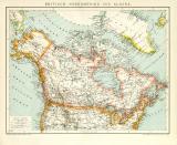 Britisch - Nordamerika und Alaska historische Landkarte Lithographie ca. 1897