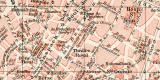 Brüssel historischer Stadtplan Karte Lithographie ca. 1892
