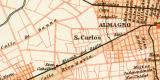 Buenos Aires Stadtplan Lithographie 1892 Original der Zeit
