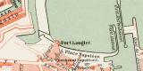 Cherbourg historischer Stadtplan Karte Lithographie ca. 1892