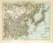 China Korea Japan Karte Lithographie 1898 Original der Zeit