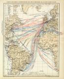 Dampfschifffahrt Weltverkehr Lithographie 1898 Original...