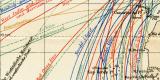 Dampfschifffahrts - Verbindungen des Weltverkehrs im Atlantischen Ozean historische Landkarte Lithographie ca. 1898