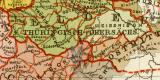 Karte der Deutschen Mundarten historische Landkarte Lithographie ca. 1897