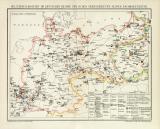 Militärdislokation im Deutschen Reiche und in den Grenzgebieten seiner Nachbarstaaten historische Militärkarte Lithographie ca. 1897