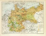 Landwirtschaft Deutsches Reich Karte Lithographie 1892...