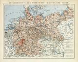 Eisenbahnen Deutsches Reich Karte Lithographie 1892...