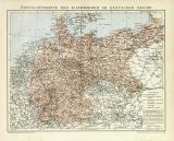 Eisenbahnen Deutsches Reich Karte Lithographie 1899...