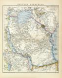 Deutsch Ostafrika Karte Lithographie 1892 Original der Zeit