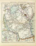 Deutsch Ostafrika Karte Lithographie 1893 Original der Zeit