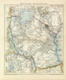 Deutsch - Ostafrika historische Landkarte Lithographie ca. 1896