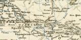 Deutsch Ostafrika Karte Lithographie 1897 Original der Zeit
