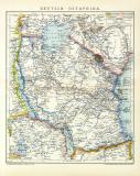 Deutsch Ostafrika Karte Lithographie 1898 Original der Zeit