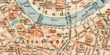 Dresden historischer Stadtplan Karte Lithographie ca. 1897