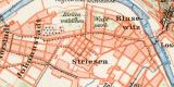 Dresden und weitere Umgebung historischer Stadtplan Karte Lithographie ca. 1894